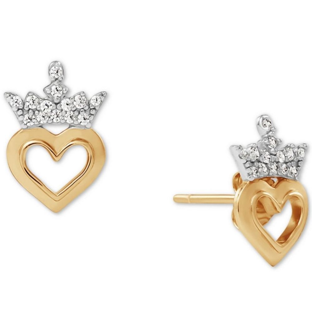 Disney Sterling Silver & 18 Gold-plate Stud earrings plus Trinket Dish